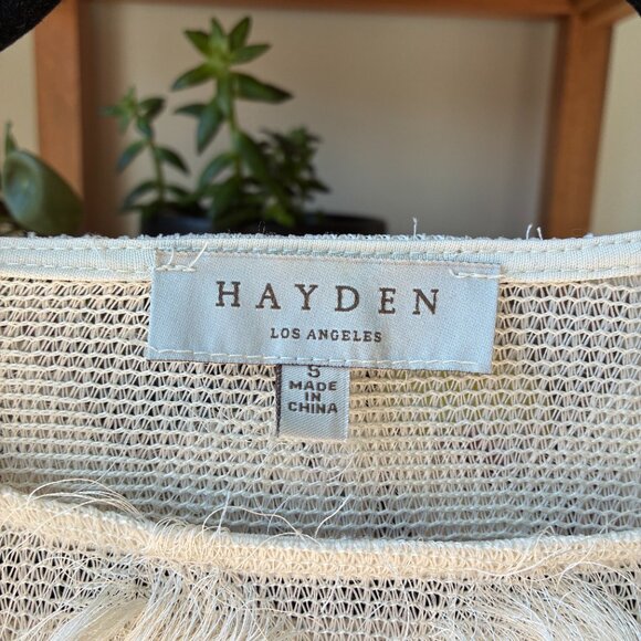 Hayden White Mesh Fringe Top in Zig Zag Pattern - Size S - Picture 3 of 3